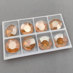 Swarovski 1201 Round FS, White Opal Golden Shadow F