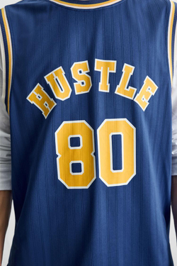 ZARA ФУТБОЛКА В СТИЛЕ VARSITY, СИНИЙ