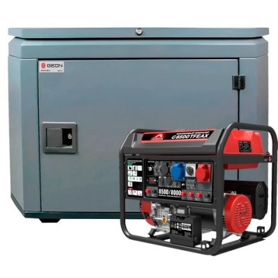 Генератор бензиновый SUNREKA G8500TFEAX с кожухом Geon 1400SS RAL 7024