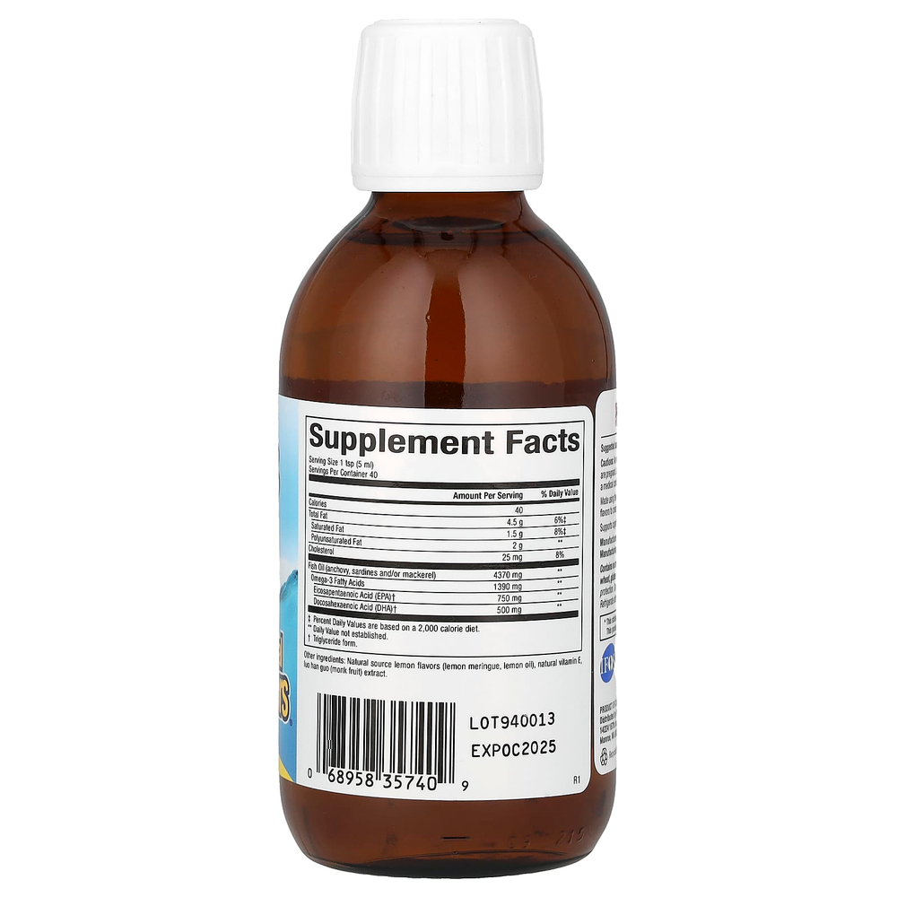 Natural Factors, SeaRich Omega-3, лимонное безе, 200 мл (6,76 жидк. унции)