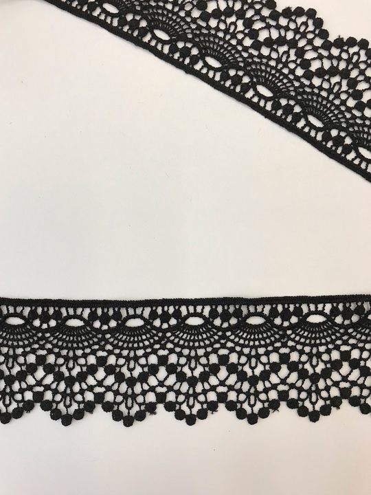 тесьма плетеная, черная, 5,5см, узоры AF1242