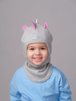 Шлем весенний/осенний вязаный (Жемчужно-пепельный) UNIC