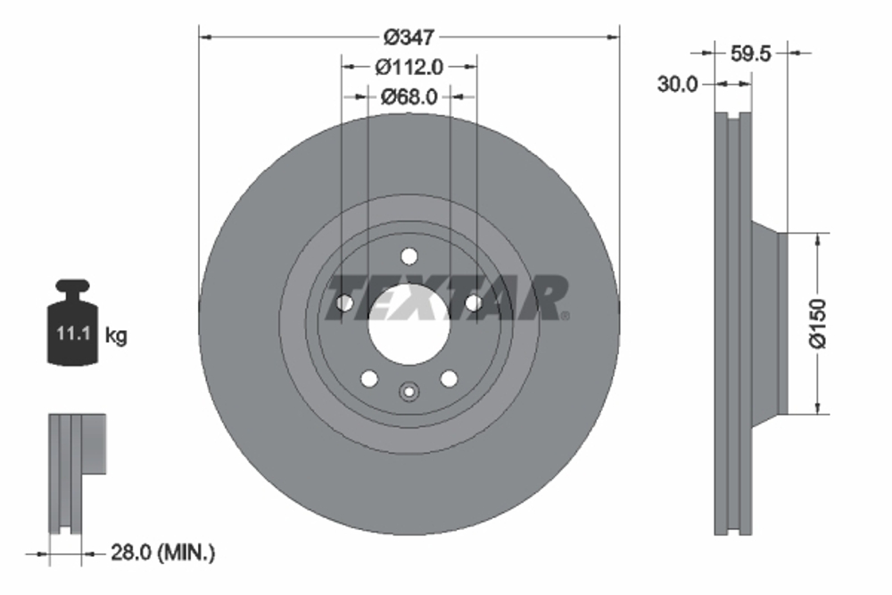 TEXTAR - 92132405-TET - Brake Disc