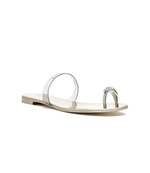 кожаное вьетнамки Giuseppe Zanotti - серебряный(I100004)