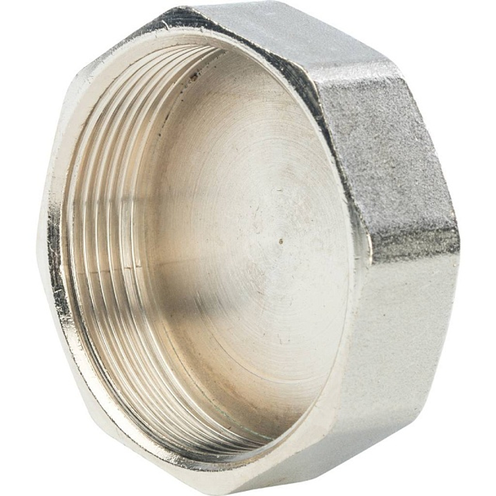 Заглушка с внутренней резьбой STOUT SFT 0027 - 2" (для стальных труб, латунь никелированная)