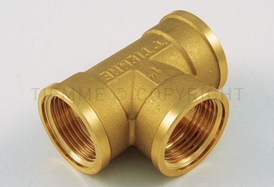 Тройник латунный Tiemme 1/2" ВР с внутренней резьбой фитинг 1500003