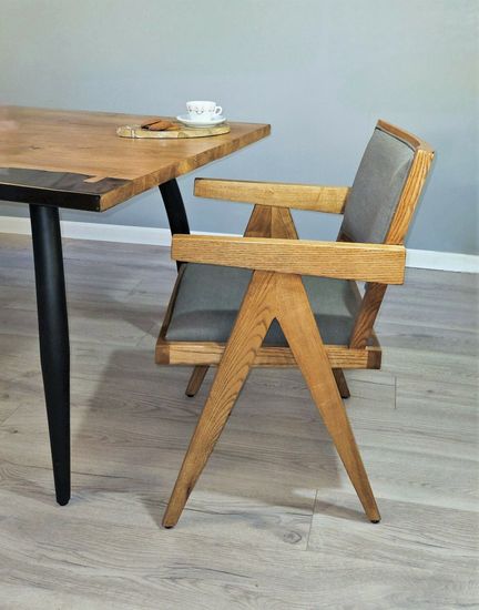 Кресло деревянное Aristide Canvas Armchair