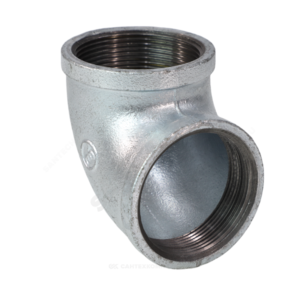Угольник проходной чугун оц Ду 40 (1 1/2") ВР/ВР Fittex PLUS