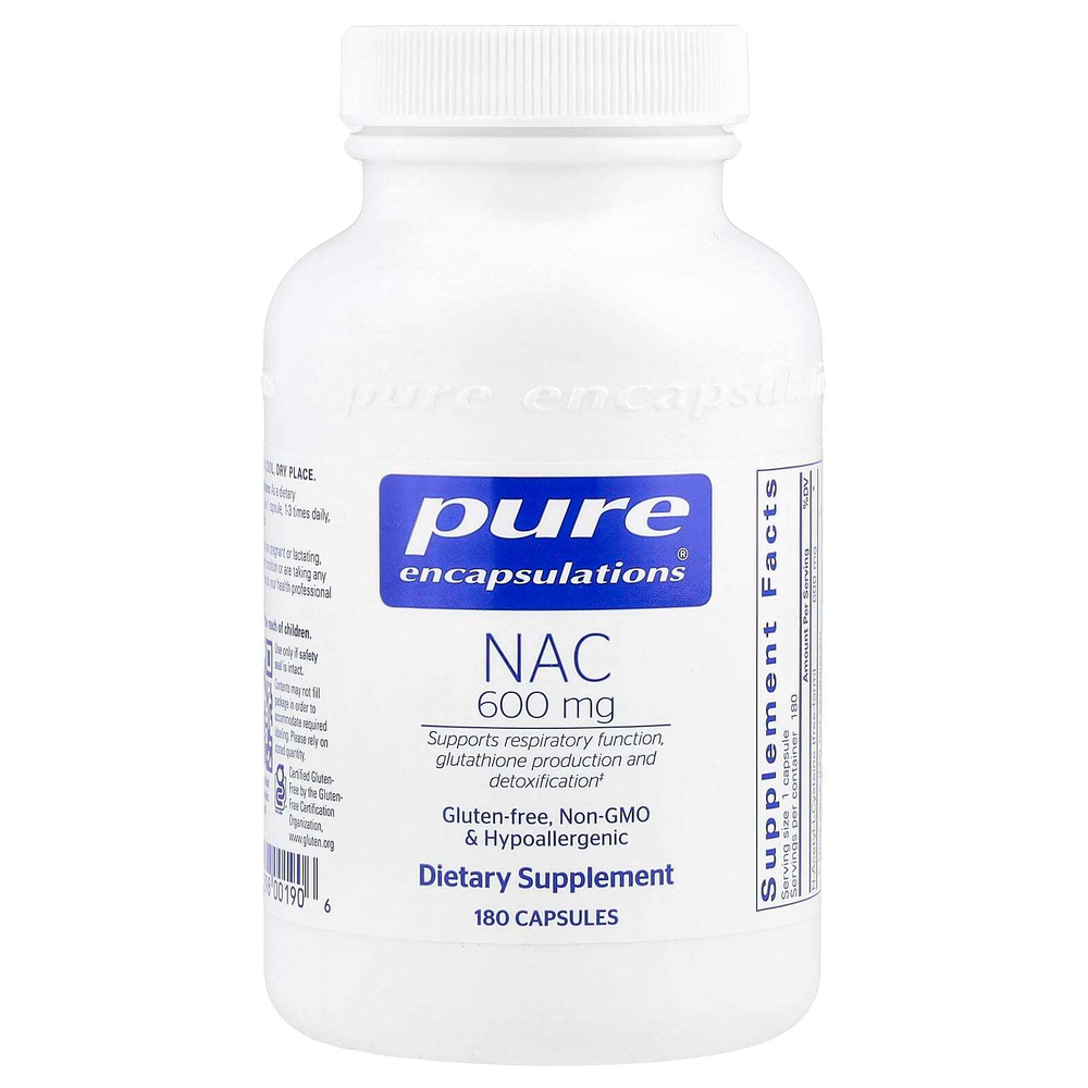 Pure Encapsulations, NAC, 600 мг, 180 капсул