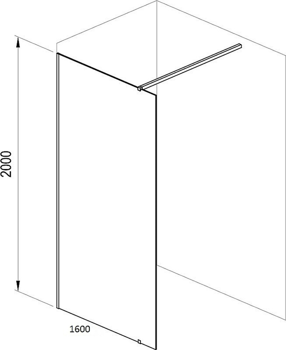 Душевая перегородка Ravak Walk-In Wall 160 GW9WS0C00Z1 профиль Хром стекло Transparent
