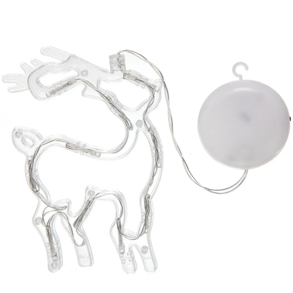 Фигура светодиодная «Олень» 12х17 см (батарейки 3 ААА), 1 реж, Белый