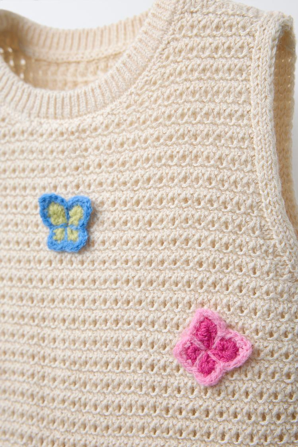 ZARA ВЯЗАНЫЙ ТОП, ЭКРЮ