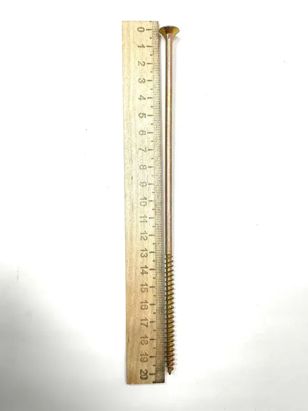 Саморез жёлтый универсальный, частая резьба, 6х200 20 шт.