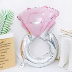 Шар (28''/71 см) Фигура, Кольцо с бриллиантом, Розовый, 1 шт.