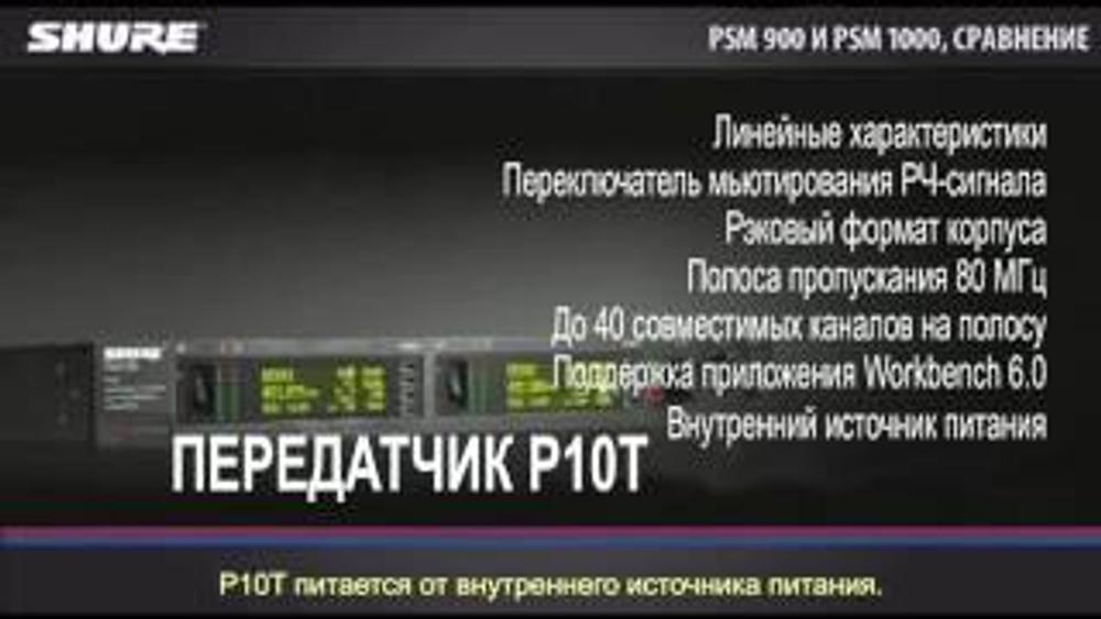 SHURE P9TE K1E 596 - 632 MHz передатчик системы персонального мониторинга PSM900