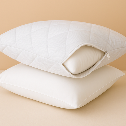 Стеганый чехол на подушку полисатин