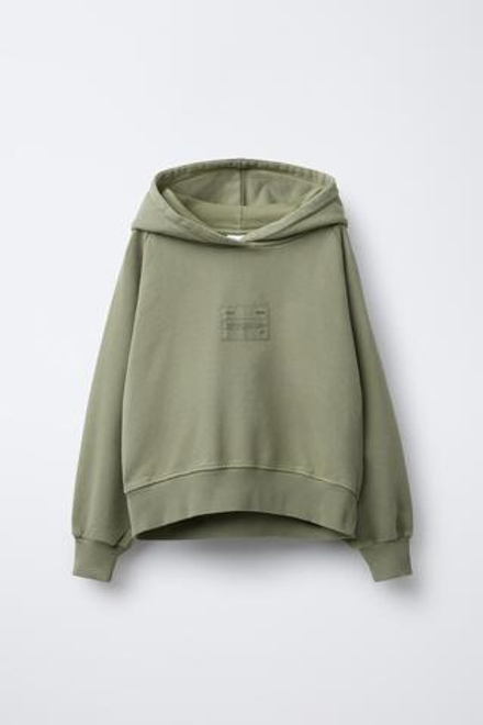 ZARA ХУДИ С НАШИВКОЙ, ЗЕЛЕНЫЙ