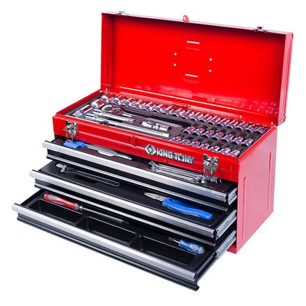 Цена на KING TONY (901-069MR01) Набор инструментов универсальный, выдвижной ящик, 69 предметов