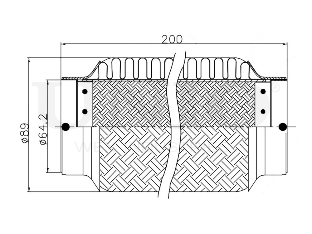 Гофра глушителя 64x200 мм InnerBraid UNIO EXP-64200