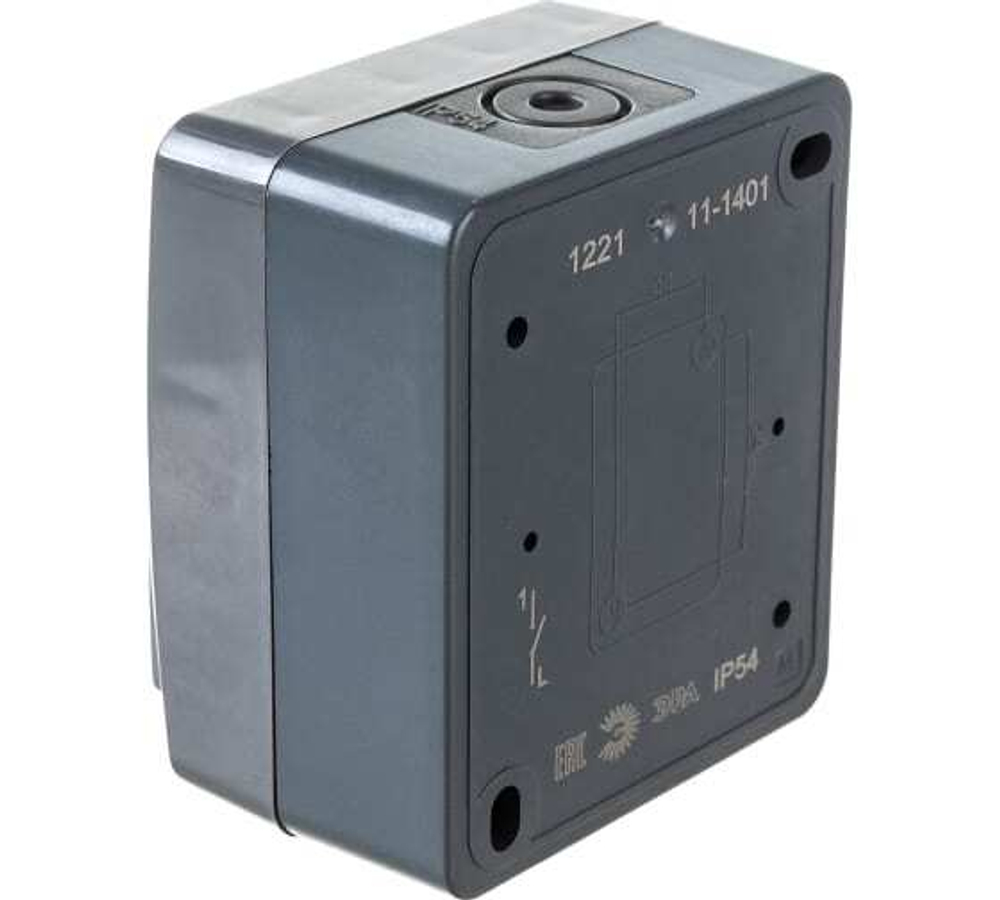 Выключатель 1-клавишный IP54, 10АХ-250В, серый Эксперт ЭРА