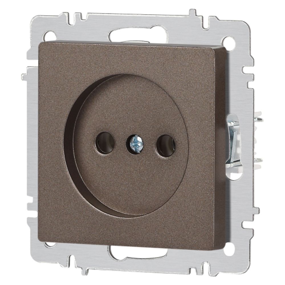 Розетка Intro Accent 6-201-08 2P 16А-250В IP20 СУ AL/CU бронза