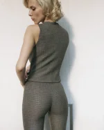 Жилет классический в клетку, Кофейный