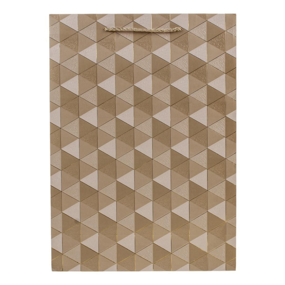Пакет подарочный "Triangle" 30*41,5*12см тисн.золотом,ручки-шнурок,4 цв.микс