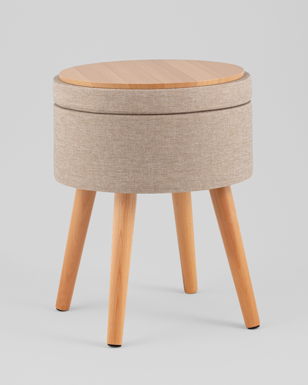 Пуф с ящиком Store Woody рогожка бежевая