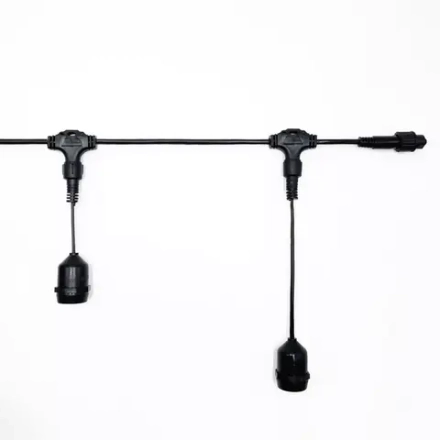 Белт-Лайт UNIBELT 10 м., провод черный Каучук, шаг 50 см., 20 подвесных патронов, IP65, LTC (UBL10m/20L-1)