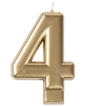 Свечи-цифры на торт в золотом цвете 8 см