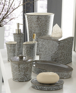 Набор аксессуаров Bedminster Scroll Flint Grey от Kassatex