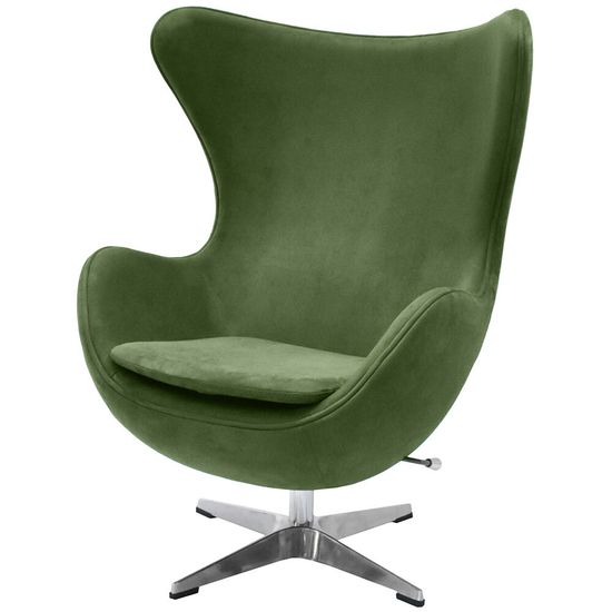 Кресло EGG STYLE CHAIR зеленый, искусственная замша