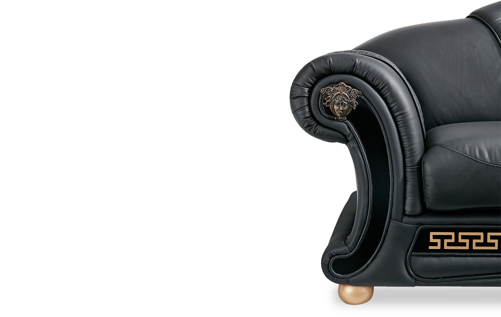 Диван Versace 2-х местный лавсит черный