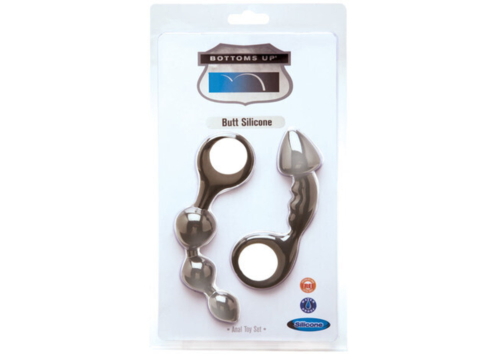 Набор анальных стимуляторов Bottoms Up Smoke (Цвет: чёрный)