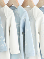 Боди с длинным рукавом для малышей Next N27-277, 5 шт., Молочный, Голубой