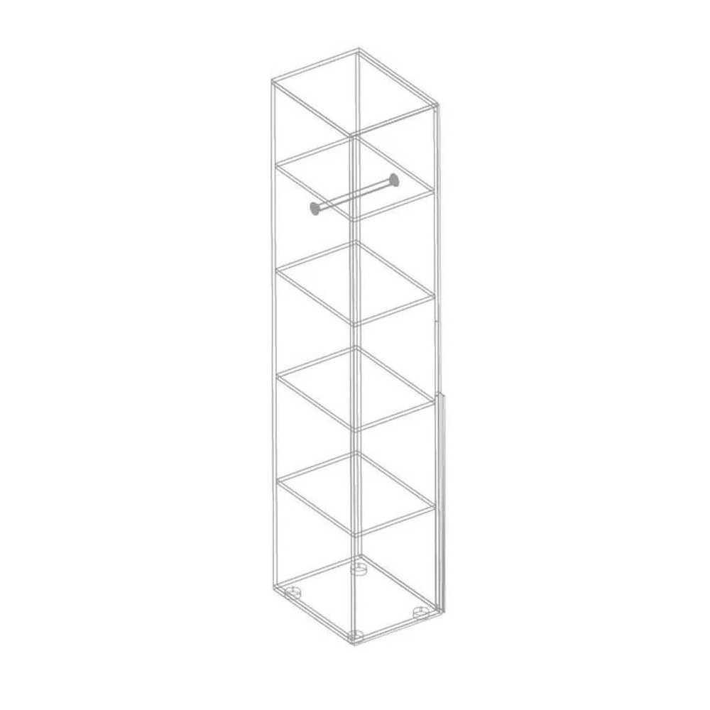 Сицилия Пенал 1-ств с полками (штанга в комплекте)