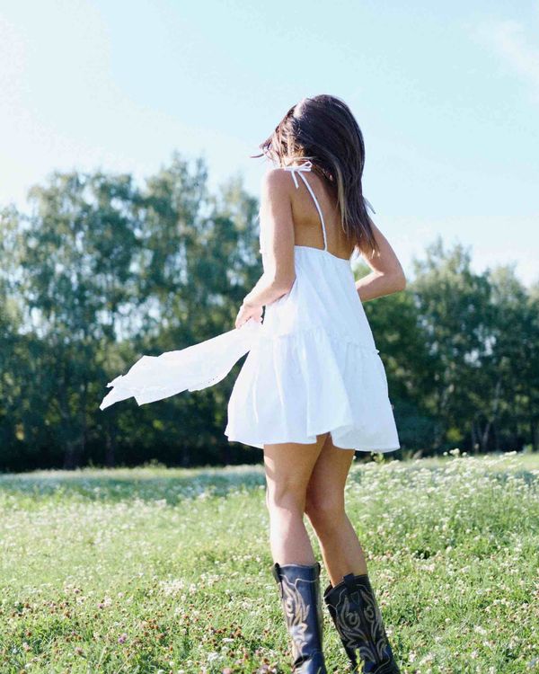 Платье Short Cotton Lily белое - фото 3