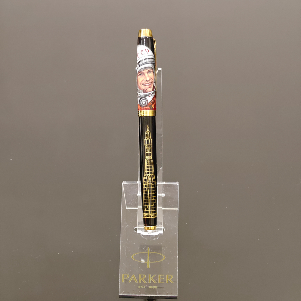 Ручка Parker с ручной росписью Палех "Юрий Гагарин" в футляре