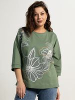 Блуза Цветочная рапсодия (зеленая) Б15312-18М LT Collection