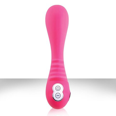 Розовый перезаряжаемый вибратор Alise - 19 см. (Цвет: розовый)