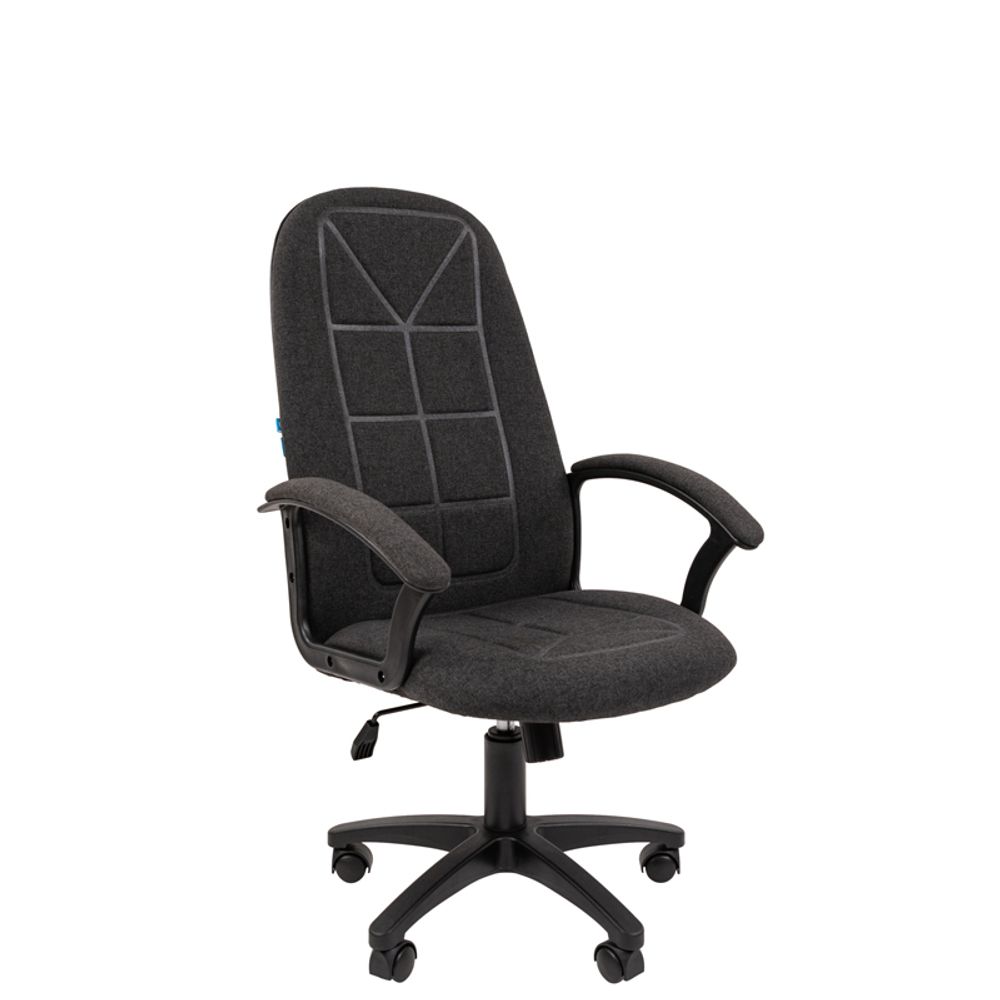 Кресло руководителя Helmi HL-E89 "Blocks", PL, ткань C cерая, мягкий подлокотник