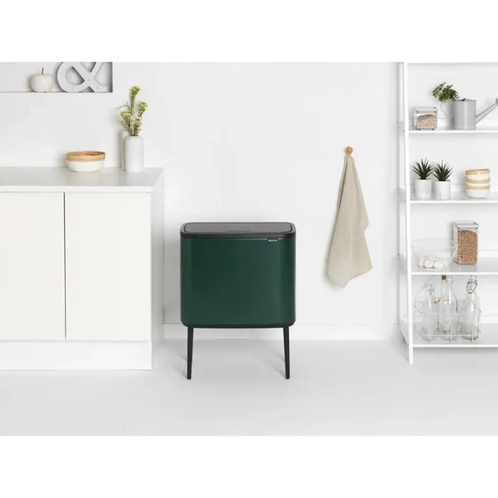 Brabantia Bo Touch 11+23л контейнер для мусора для переработки бутылок зеленый