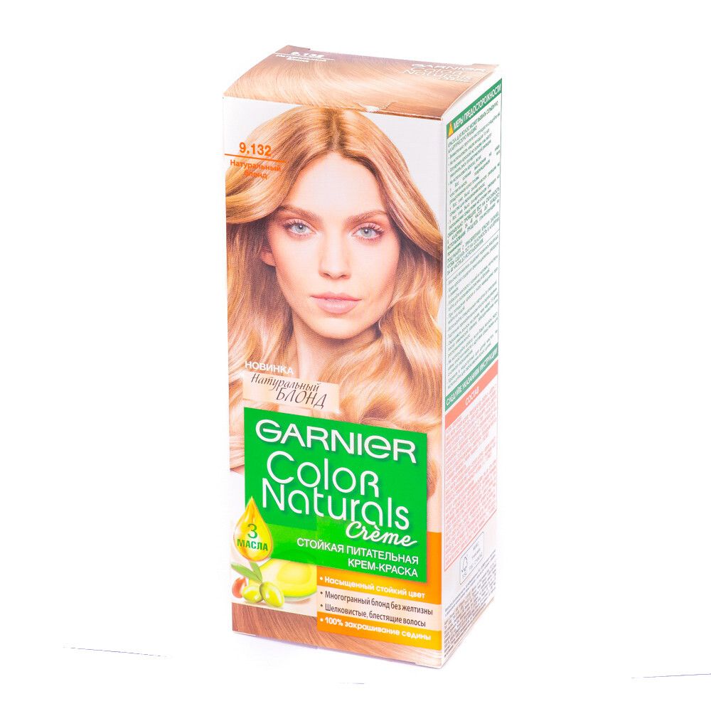 Garnier Краска для волос Color Naturals, тон №9.132, Натуральный блонд, 60/60 мл