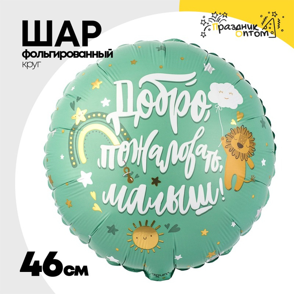 
          Шар Фольгированный ДОБРО ПОЖАЛОВАТЬ МАЛЫШ Львенок (Тифани)