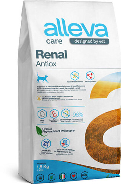 Сухой корм с функцией поддержания здоровья почек (Ренал) Alleva Care Renal-Antiox для взрослых кошек