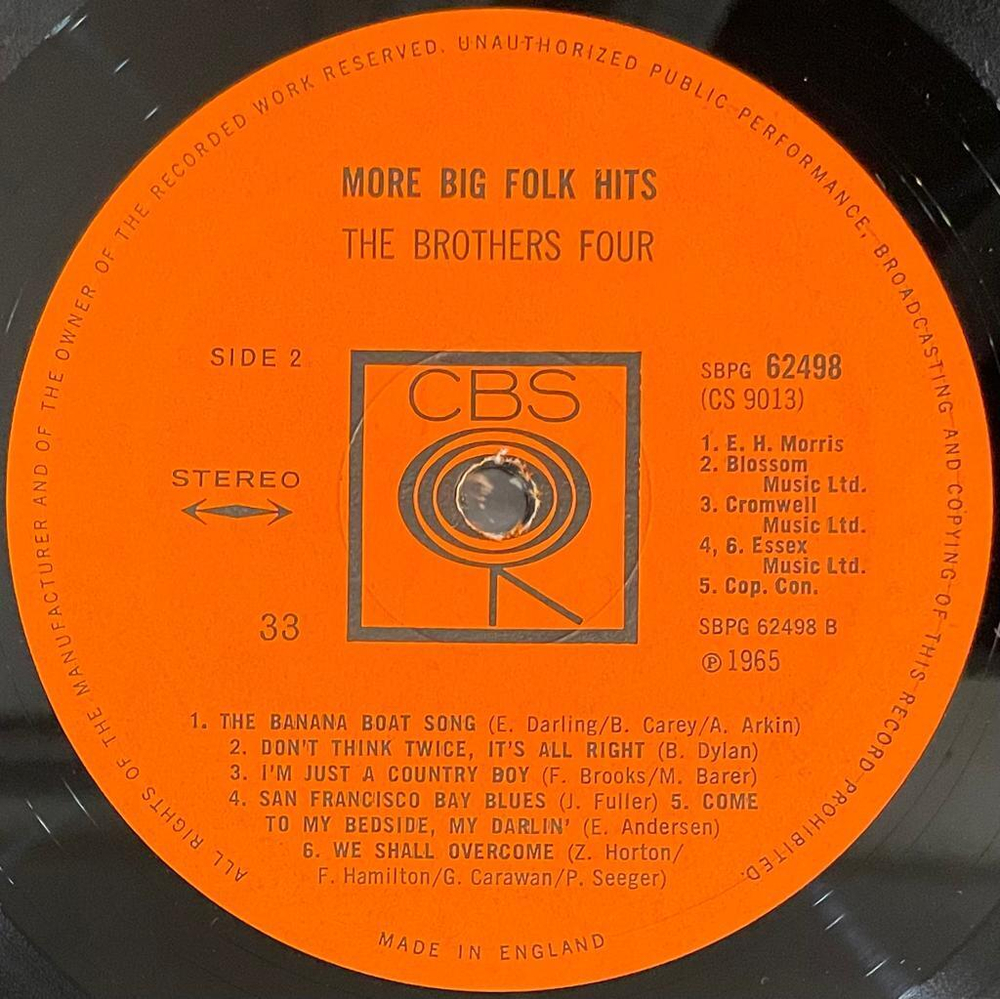 The Brothers Four- More Big Folk Hits (Англия 1965г.)