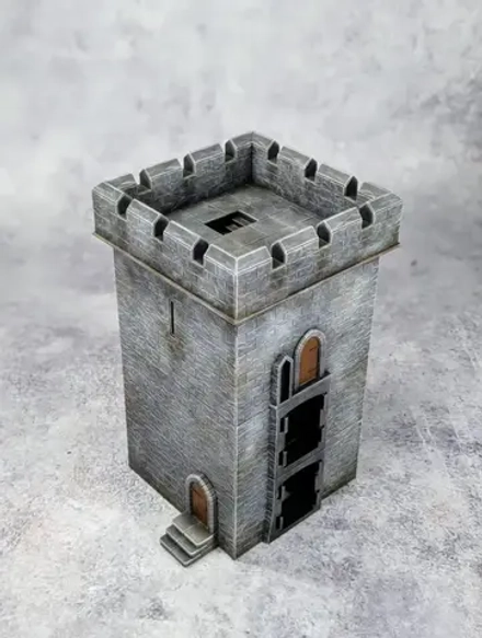 28MEDCONSQ 28mm Fortified Square Castle Tower Connector