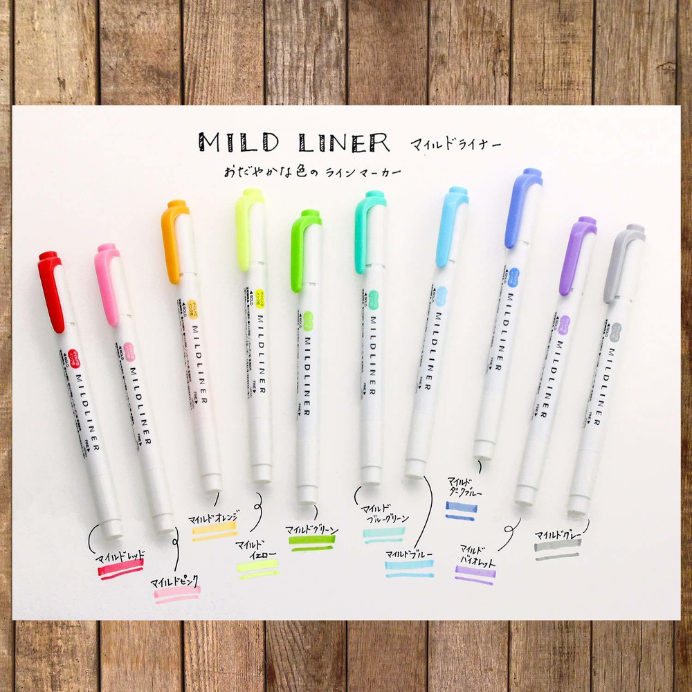 Текстовыделители Zebra Mildliner (10 шт. WKT7-10C)