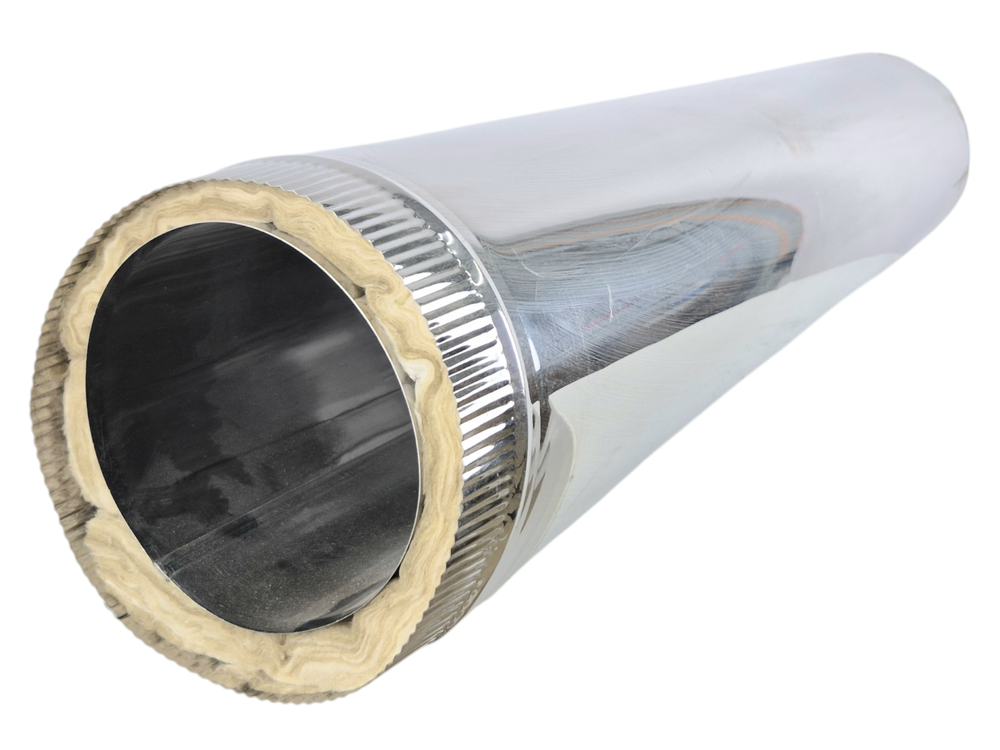 Прямой участок сэндвич Ø 150x200 1,0 м (нерж)