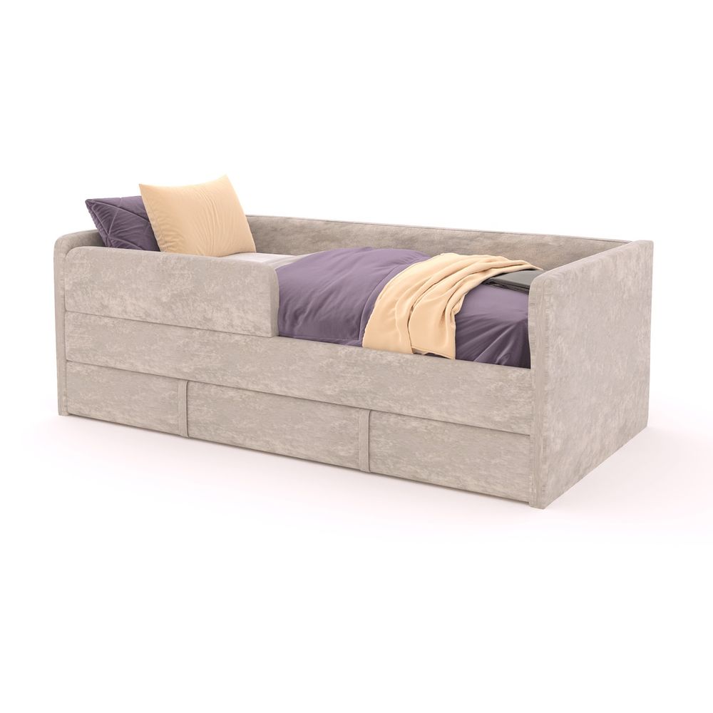 Диван кровать детская односпальная тахта 160х80 с ящиком (грей)